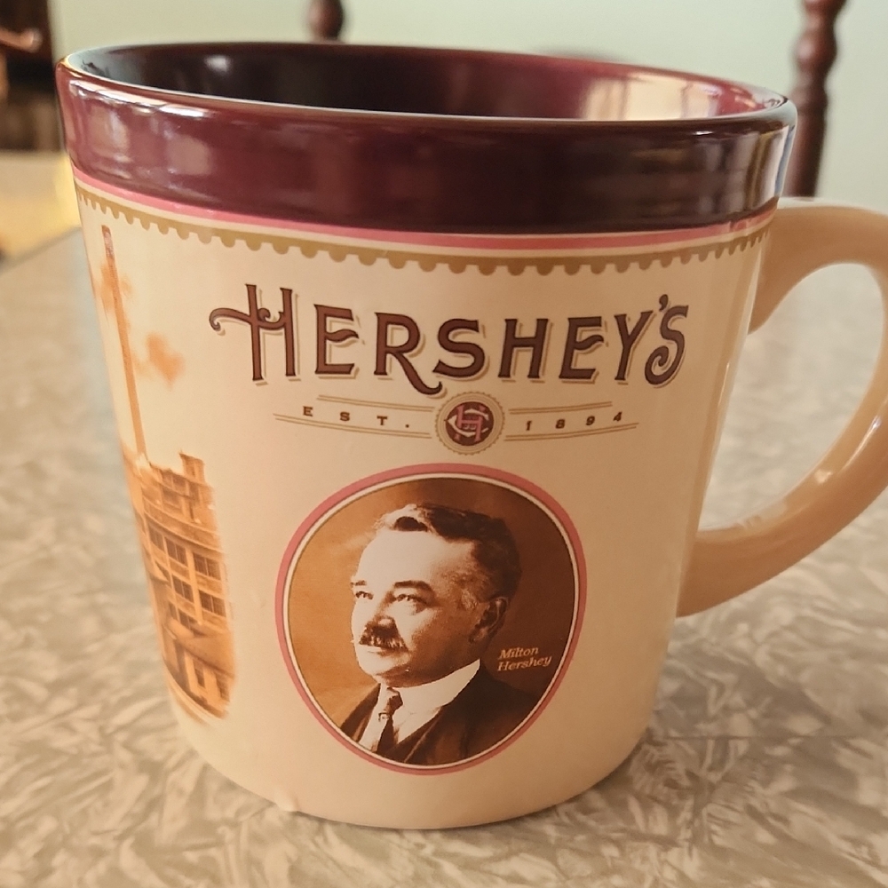 Cream and Burgundy Mug